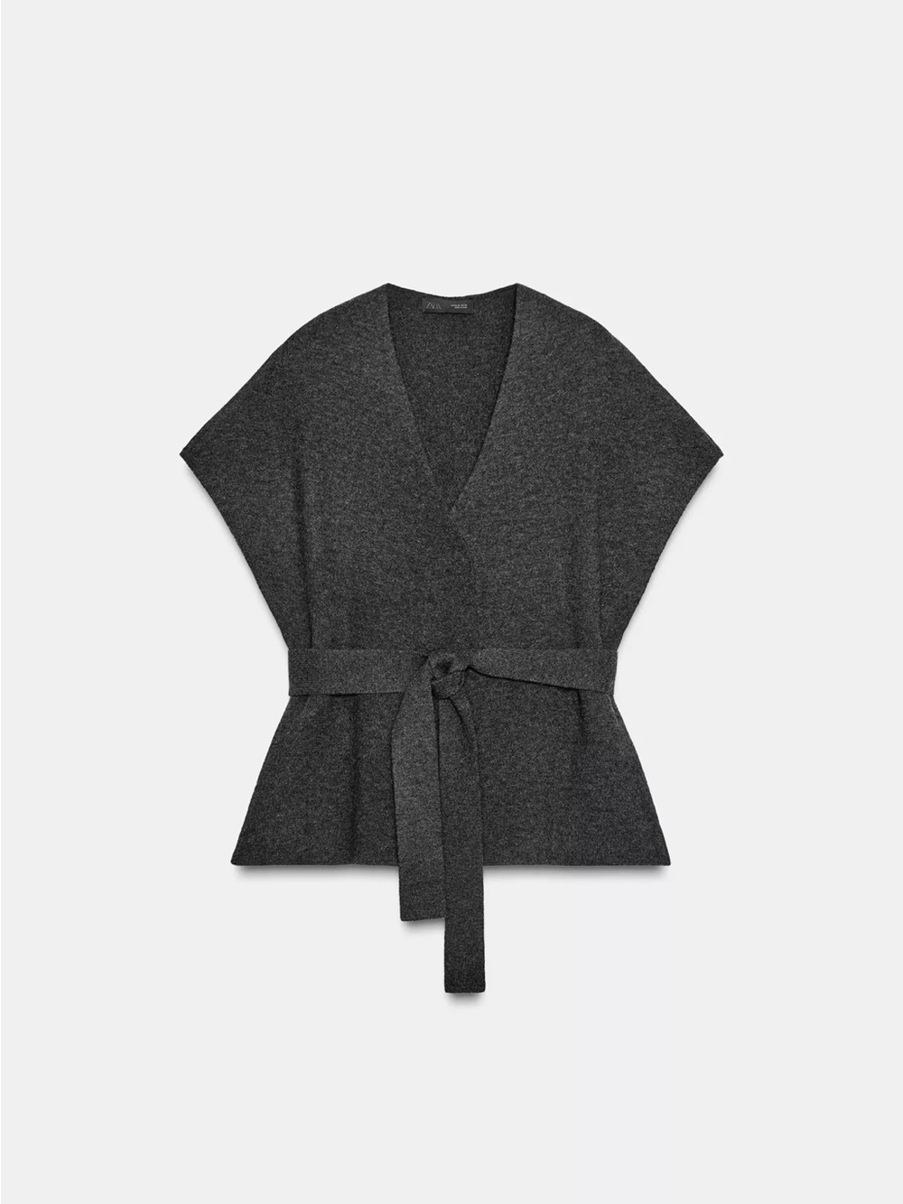 Zara belted knit vest grey small